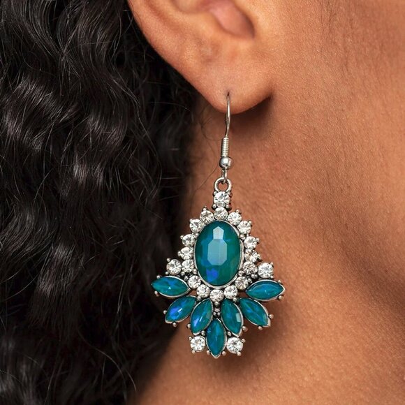 paparazzi Jewelry - Paparazzi Jewelry Accessories - Magic Spell Sparkle - Green Earrings - Vintage